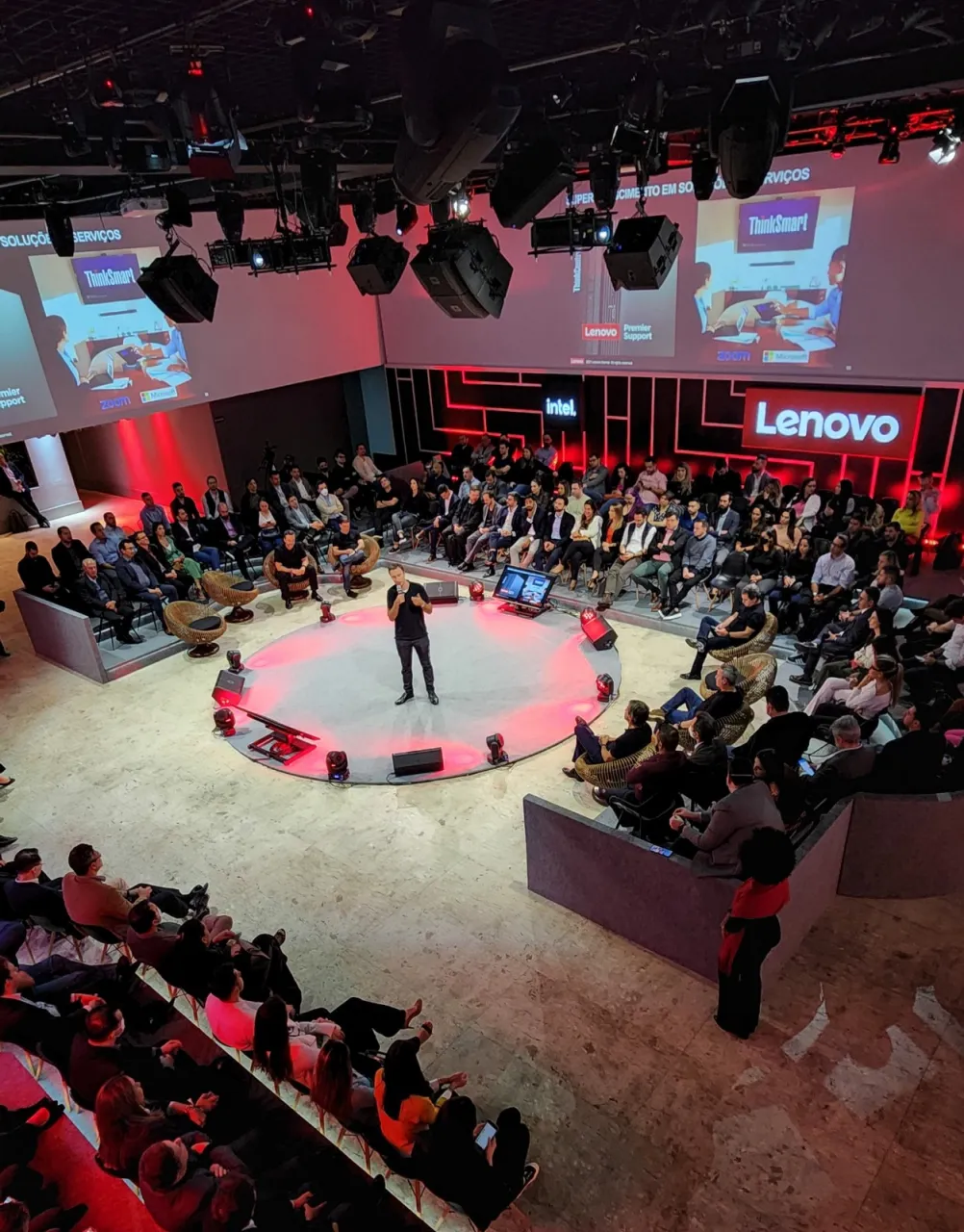 Cobertura de evento em arena